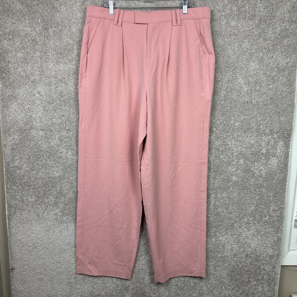 11 Honore Pleated Pink Trouser Pants Womens Size 16 Business Office Wear - Picture 1 of 9